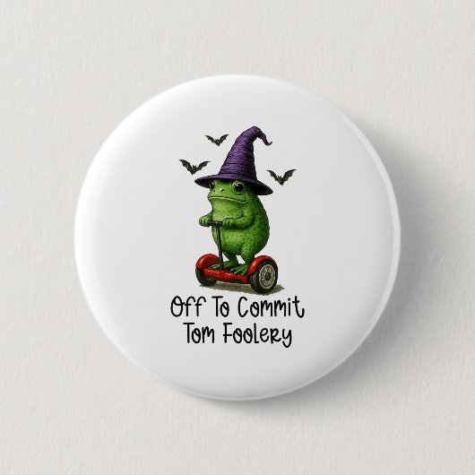 Badge Rond 5 Cm Assistant Grenouille Whimsical Désactivé Pour Enga (Devant)