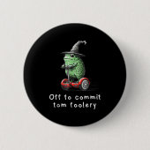 Badge Rond 5 Cm Assistant Grenouille Whimsical Désactivé Pour Enga (Devant)