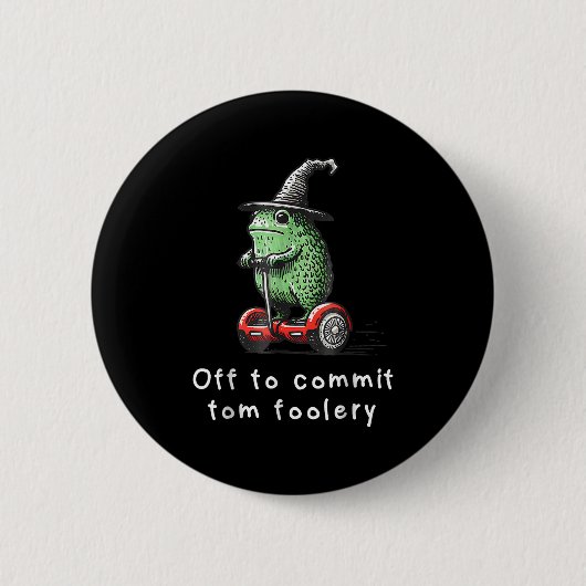 Badge Rond 5 Cm Assistant Grenouille Whimsical Désactivé Pour Enga (Devant)