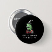 Badge Rond 5 Cm Assistant Grenouille Whimsical Désactivé Pour Enga (Devant & derrière)