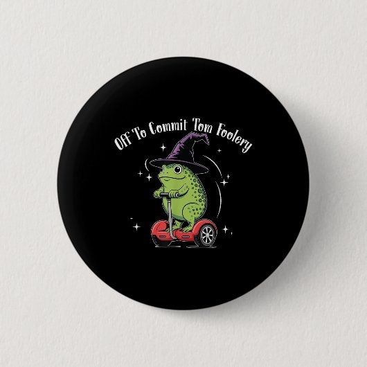 Badge Rond 5 Cm Assistant Grenouille Whimsical Désactivé Pour Enga (Devant)