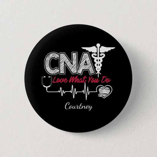 Badge Rond 5 Cm Assistant infirmier certifié CNA personnalisé (Devant)