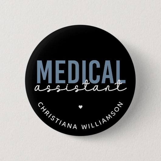 Badge Rond 5 Cm Assistant Médicale personnalisé MA | Assistant cli (Devant)