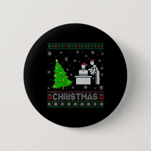 Badge Rond 5 Cm Assistant personnel femmes Xmas Arbre éclairage la