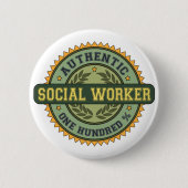Badge Rond 5 Cm Assistant social authentique (Devant)