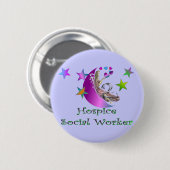 Badge Rond 5 Cm Assistant social d'hospice (Devant & derrière)