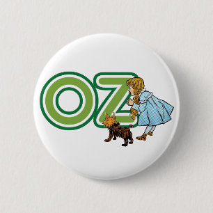Badge Rond 5 Cm Assistant vintage de Oz Dorothy Toto avec BIG Lett