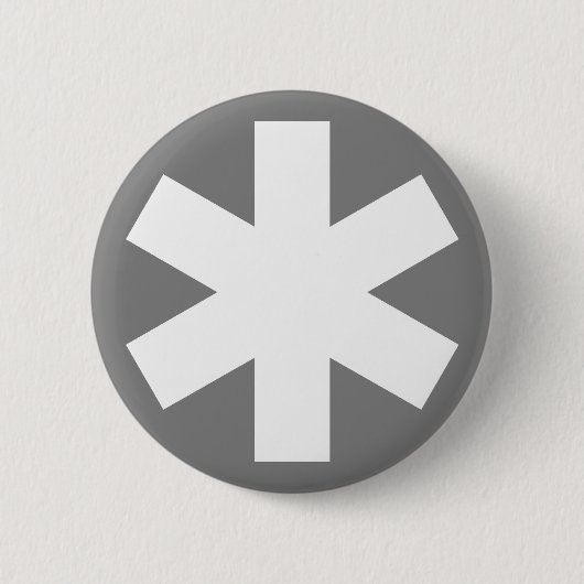 Badge Rond 5 Cm Asterisk - Gris (Devant)