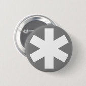 Badge Rond 5 Cm Asterisk - Gris (Devant & derrière)
