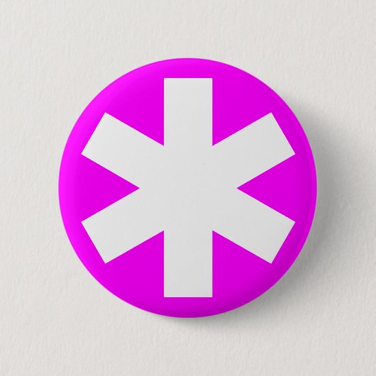 Badge Rond 5 Cm Asterisk - Magenta (Devant)
