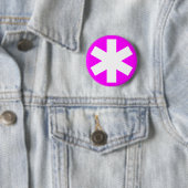 Badge Rond 5 Cm Asterisk - Magenta (En situation)