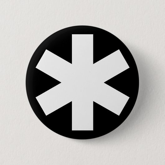 Badge Rond 5 Cm Asterisk - Noir (Devant)