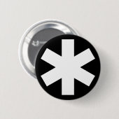 Badge Rond 5 Cm Asterisk - Noir (Devant & derrière)