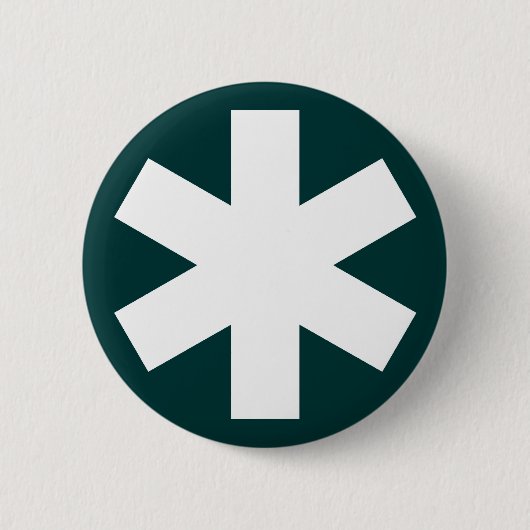 Badge Rond 5 Cm Asterisk - Vert foncé (Devant)