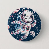 Badge Rond 5 Cm Astro Hippo (Devant)
