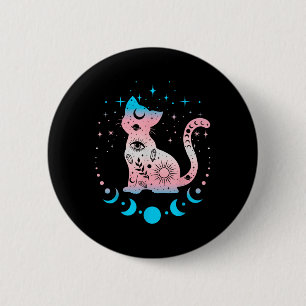 Badge Rond 5 Cm Astrologie Transgenre Chat Céleste Lgbt Pride Tra