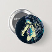 Badge Rond 5 Cm Astronaut Ethereum Crypto - ETH To the Moon (Devant & derrière)