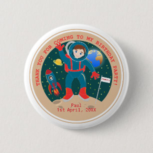 Badge Rond 5 Cm Astronaute