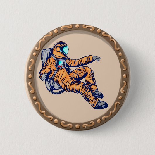 Badge Rond 5 Cm Astronaute  (Devant)