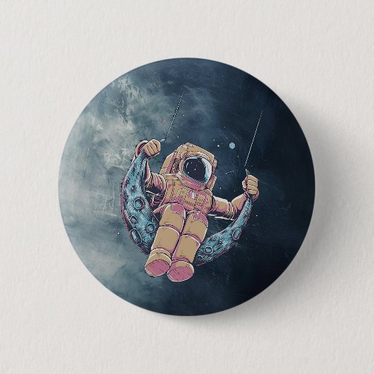 Badge Rond 5 Cm Astronaute (Devant)