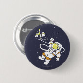 Badge Rond 5 Cm Astronaute (Devant & derrière)