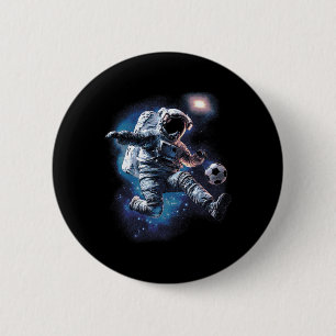 Badge Rond 5 Cm Astronaute Ballon de Football Sport Amateur Scienc