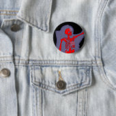 Badge Rond 5 Cm Astronaute squelettique (En situation)