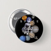 Badge Rond 5 Cm astronef mission solar system planar (Devant & derrière)