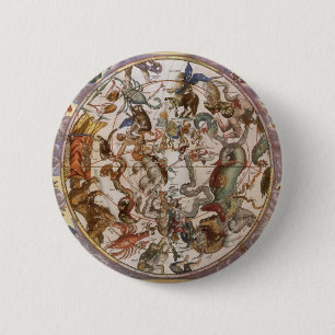 Badge Rond 5 Cm Astronomie vintage, constellations du ciel du sud