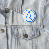 Badge Rond 5 Cm Athée bleu A (En situation)