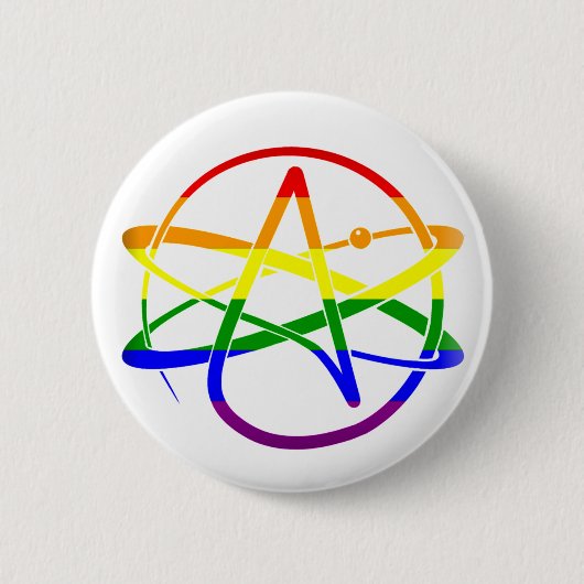 Badge Rond 5 Cm Athée d'arc-en-ciel (Devant)