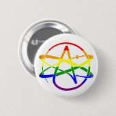 Badge Rond 5 Cm Athée d'arc-en-ciel (Devant & derrière)