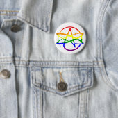Badge Rond 5 Cm Athée d'arc-en-ciel (En situation)