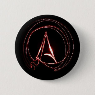 Badge Rond 5 Cm Athée en rouge