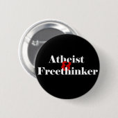 Badge Rond 5 Cm Athée et libre-penseur (Devant & derrière)