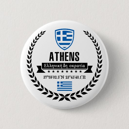 Badge Rond 5 Cm Athènes (Devant)