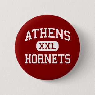Badge Rond 5 Cm Athènes - frelons - lycée - Athènes le Texas