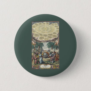 Badge Rond 5 Cm Atlas Coelestis par Doppelmaier, Astronomie Vintag