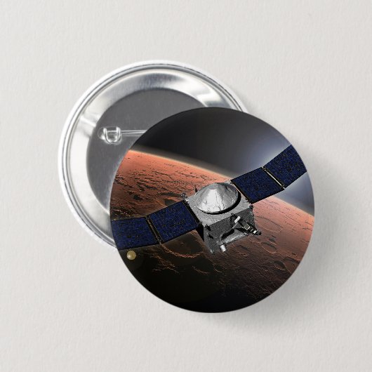 Badge Rond 5 Cm Atmosphère Mars Et Mission D'Évolution Volatile. (Devant & derrière)