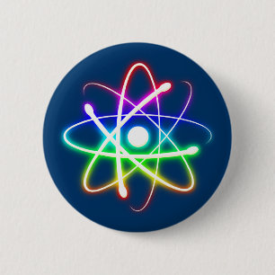 Badge Rond 5 Cm Atom brillant coloré