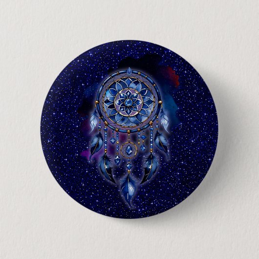 Badge Rond 5 Cm Atrapasueños en noche estrellada (Devant)