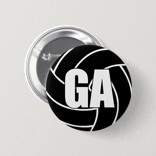 Badge Rond 5 Cm Attaque aux objectifs de netball GA (Devant & derrière)