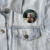 Badge Rond 5 Cm Attaque d'ours ! (En situation)
