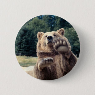 Badge Rond 5 Cm Attaque d'ours !