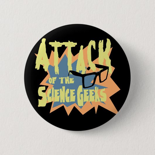 Badge Rond 5 Cm Attaque du geeks de la Science (Devant)