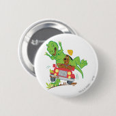Badge Rond 5 Cm Attaque Scooby Doo T-Rex (Devant & derrière)