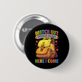 Badge Rond 5 Cm Attention 4e année, j'arrive 4e année retour (Devant & derrière)