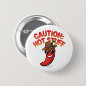 Badge Rond 5 Cm Attention : Conception de trucs chauds - Pepper ch (Devant & derrière)