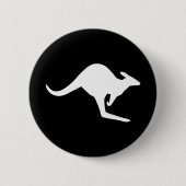 Badge Rond 5 Cm Attention Kangaroo (Devant)