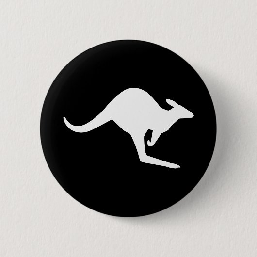 Badge Rond 5 Cm Attention Kangourou (Devant)